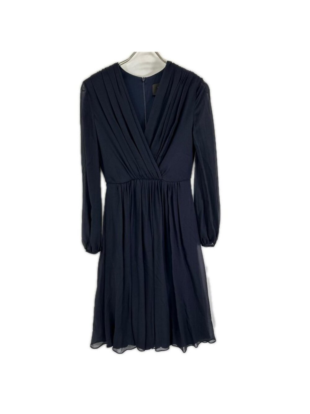 Max Mara Navy Cachecoeur Sheer Sleeve Silk Dress 36